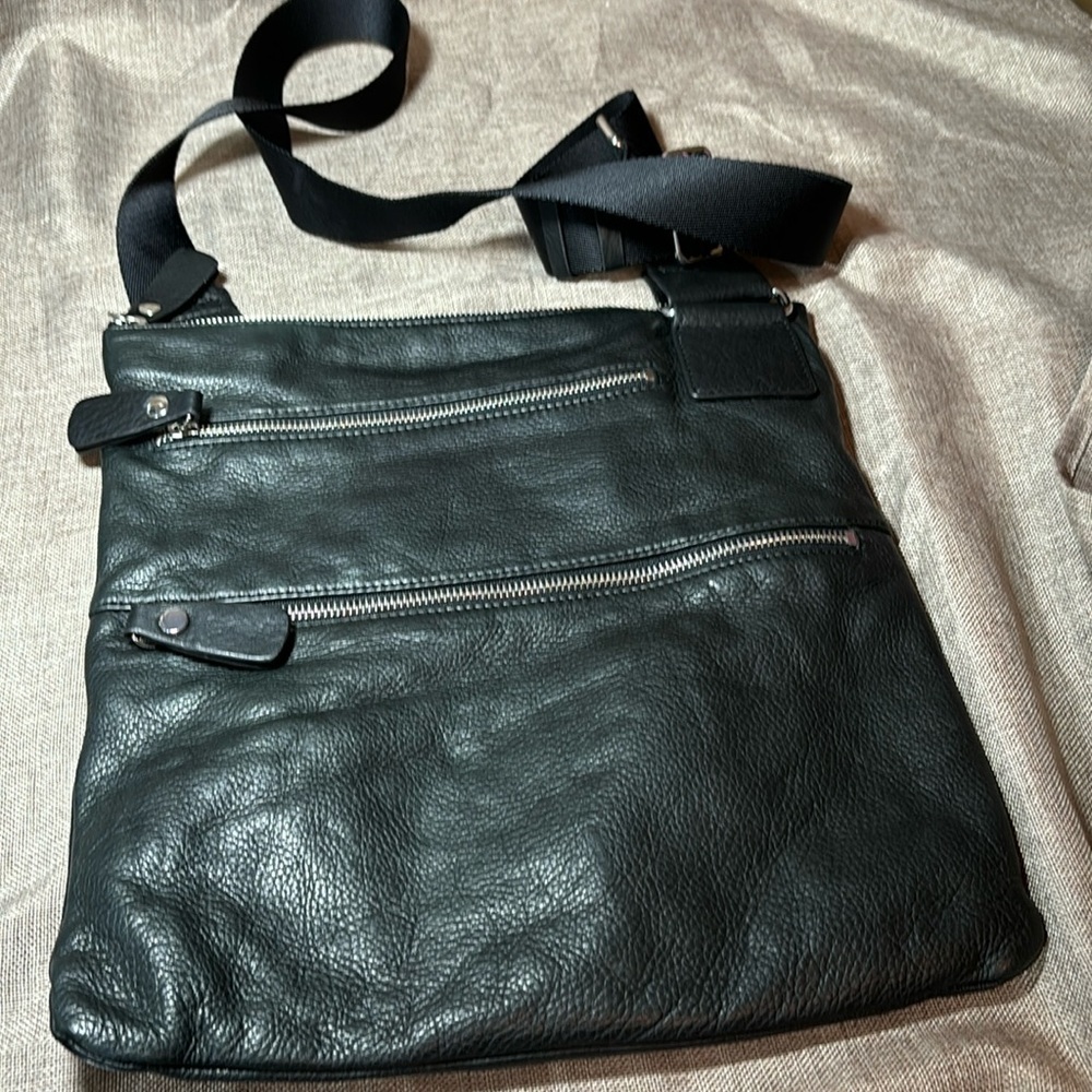 Margot Black Pebble Leather Crossbody Bag
